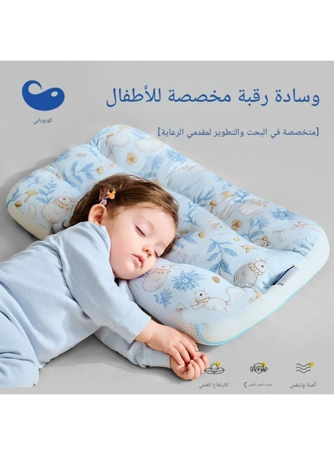 A-Class Cotton Kids Pillow for Ages 6–12 | Ergonomic Neck & Shoulder Support with Cooling Pillowcase, 35×55×6.5cm | Dual-Sided All-Season Design - Image 1